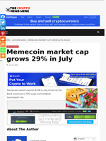 Memecoin market cap grows 29% in July - The Crypto News Wire