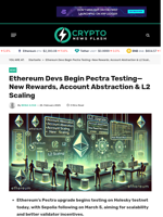Ethereum Devs Begin Pectra Testing—New Rewards, Account Abstraction & L2 Scaling - Crypto News Flash