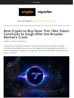 Best Crypto to Buy Now: This 186x Token Continues to Surge After the Broader Market’s Crash