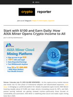 Start with $100 and Earn Daily: How AIXA Miner Opens Crypto Income to All