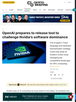 OpenAI prepares to release tool to challenge Nvidia's software dominance