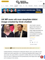 UK MP sues xAI over deepfake bikini image created by Grok chatbot