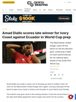 Amad Diallo scores late winner for Ivory Coast against Ecuador in World Cup prep