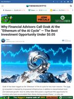 Why Financial Advisors Call Ozak AI the “Ethereum of the AI Cycle” — The Best Investment Opportunity Under $0.05