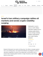 Israel's Iran military campaign rattles oil markets and sends crypto volatility surging