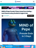 MIND of Pepe Presale 3 Days Away from Ending - Last Chance to Buy the Best AI Agent Coin