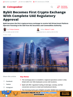 Bybit Becomes First Crypto Exchange With Complete UAE Regulatory Approval - Coinspeaker