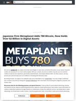 Japanese Firm Metaplanet Adds 780 Bitcoin, Now Holds Over $2 Billion in Digital Assets - Brave New Coin