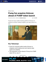 Pump.fun acquires Kolscan ahead of PUMP token launch