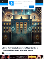 US Fed Just Quietly Removed a Major Barrier to Crypto Banking, Here's What That Means