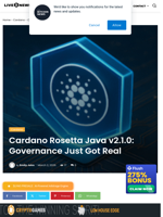 Cardano Rosetta Java v2.1.0: Governance Just Got Real | Live Bitcoin News