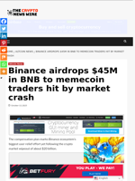 Binance airdrops $45M in BNB to memecoin traders hit by market crash - The Crypto News Wire