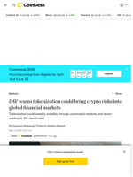 IMF warns tokenization could bring crypto risks into global financial markets