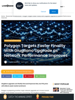 Polygon Targets Faster Finality With Giugliano Upgrade as Network Performance Improves | Live Bitcoin News