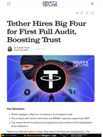 Tether Hires Big Four for First Full Audit, Boosting Trust