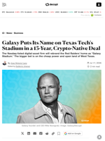 Galaxy Puts Its Name on Texas Tech's Stadium in a 15-Year, Crypto-Native Deal - Decrypt