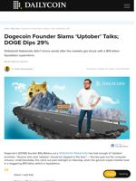 Dogecoin Founder Slams ‘Uptober’ Talks; DOGE Dips 29% - DailyCoin