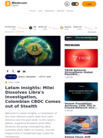 Latam Insights: Milei Dissolves Libra's Investigation, Colombian CBDC Comes out of Stealth – Crypto News Bitcoin News