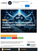 Hyperliquid HYPE Turns Deflationary on Buybacks