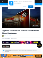 Crypto Appetite: US Fastfood Chain Rolls Out Bitcoin Steakburger
