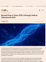 Beyond Tap-to-Earn: TON's Strategic Path to Mainstream DeFi - AMBCrypto