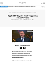 Ripple CEO Says It’s Finally Happening For XRP: Details