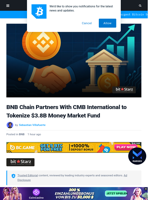 BNB Chain Partners With CMB International to Tokenize $3.8B Money Market Fund | Bitcoinist.com