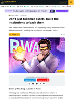 Don’t Just Tokenize Assets, Build The Institutions To Back Them