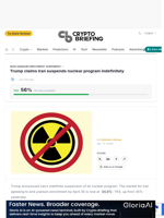 Trump claims Iran suspends nuclear program indefinitely