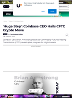 'Huge Step': Coinbase CEO Hails CFTC Crypto Move - U.Today