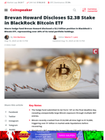 Brevan Howard Discloses $2.3B Stake in BlackRock Bitcoin ETF - Coinspeaker
