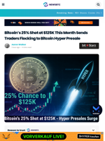 25% Chance for Bitcoin to Hit $125K This Month: Traders Also Buy Bitcoin Hyper