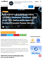 BlockDAG’s $0.0016 GLOBAL LAUNCH Release Shatters ADA and TAO Gains with Sports-Fueled Presale Power Moves | Live Bitcoin News