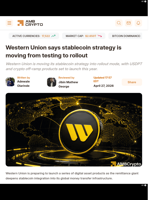 Western Union says stablecoin strategy is moving from testing to rollout - AMBCrypto
