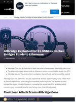 Allbridge Exploit Drains $1.65M to Ethereum.