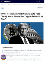 White House Kickstarts Campaign to Pass Clarity Act In Senate: Is a Crypto Rebound At Play?