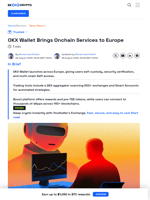 OKX Wallet Brings Onchain Services to Europe - BeInCrypto