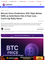 Bitcoin Price Prediction: BTC Below $90K as Gold Ratio Drops
