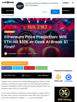 Ethereum Price Prediction: Will ETH Hit $10K or Ozak AI
Break $1 First?