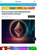 Ethereum Drops 6% After Hitting $3,800, But Analysts See New ATH Ahead