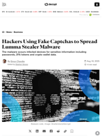 Hackers Using Fake Captchas to Spread Lumma Stealer Malware - Decrypt