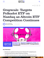 Grayscale Targets Polkadot ETF on Nasdaq as Altcoin ETF Competition Continues – CryptoNinjas