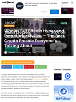 Whales Exit Bitcoin Hyper and Remittix for LivLive — The Best Crypto Presale Everyone’s Talking About | Live Bitcoin News