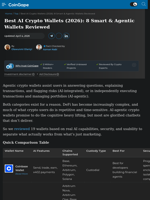 Best AI Crypto Wallets (2026): 8 Smart & Agentic Wallets Reviewed