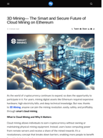 3D Mining— The Smart and Secure Future of Cloud Mining on Ethereum - Visionary Financial