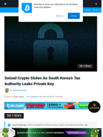 Seized Crypto Stolen As South Korea’s Tax Authority Leaks Private Key