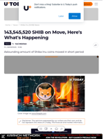 143,545,520 SHIB on Move, Here's What's Happening