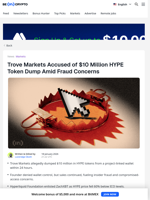 Trove Markets Faces Allegations Over $10 Million HYPE Dump