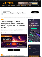 ‘MicroStrategy Of Asia’ Metaplanet Aims To Acquire Over 210,000 BTC By The End Of 2027