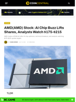 AMD (AMD) Stock: AI Chip Buzz Lifts Shares, Analysts Watch $175-$215